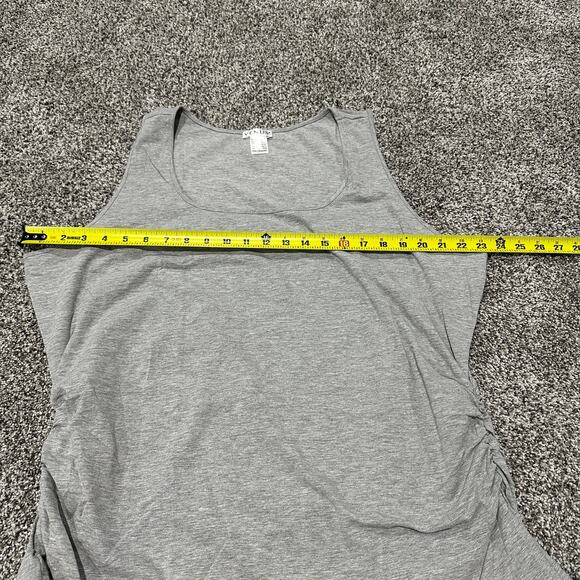 New with tags, VENUS Gray Square Neck Ruched Side Tank Top, Size 2X - Picture 6 of 10